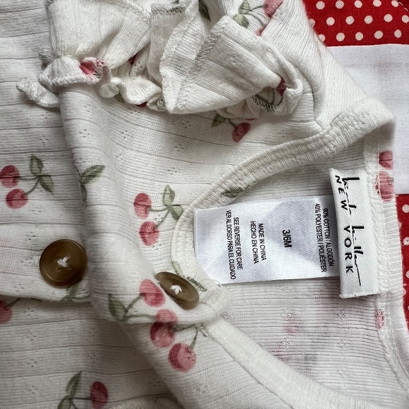 Cherry print baby pajamas/sleeper - 3-6mo - baby girl - Picture 4 of 4